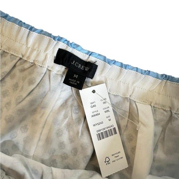 New J Crew Tiered skirt in blue ribbon block print - Picture 3 of 6